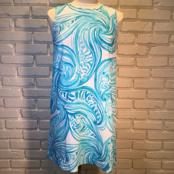 Lilly Pulitzer Sabrina Sea Ruffles Tiger Wave Shift dress Small - Picture 3 of 10